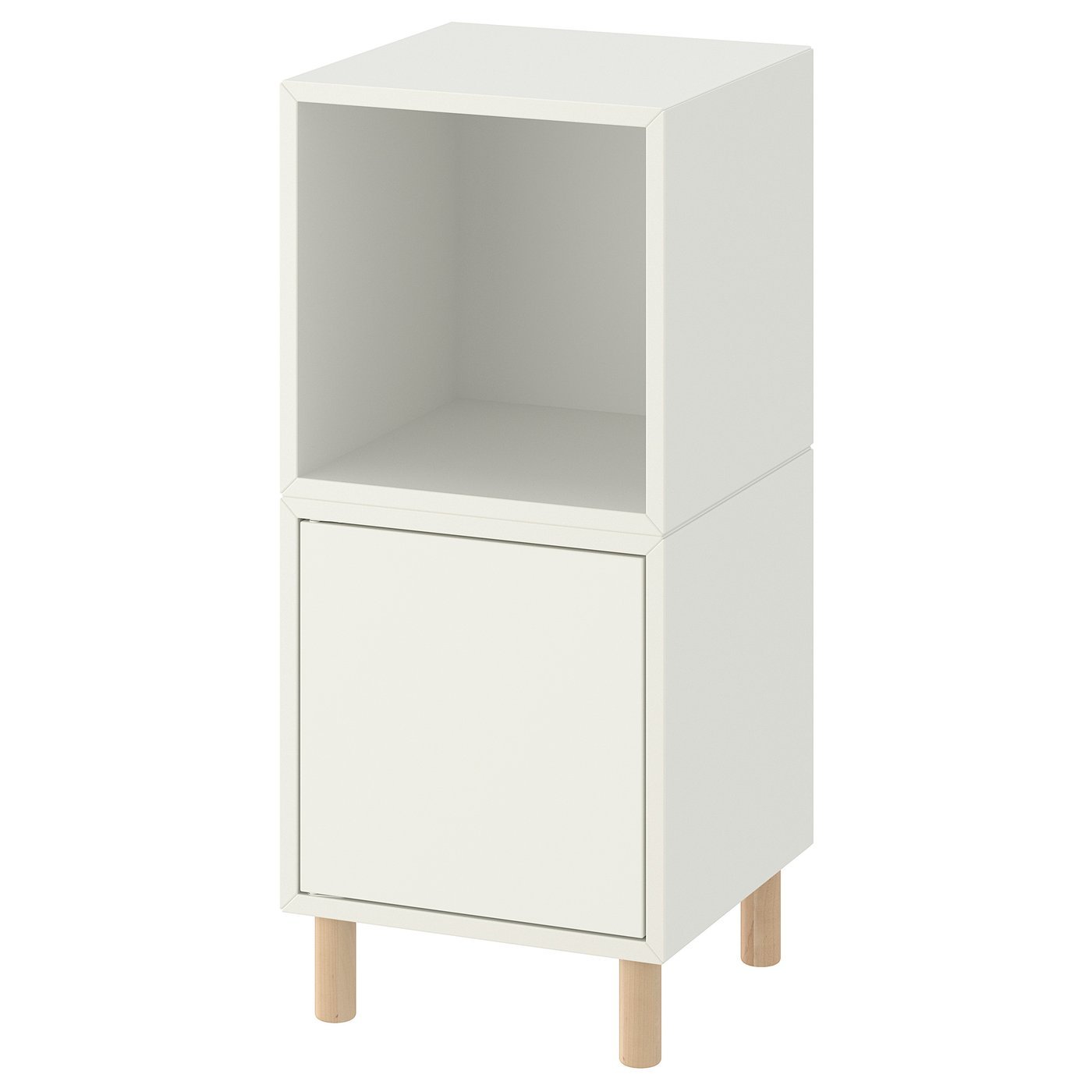 Legora, Cabinet combination with legs, white/wood, 35x35x80 cm
