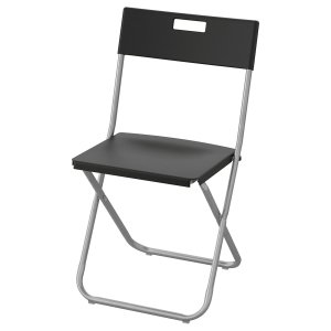 Foldaway Black Chair, Folding chair, black