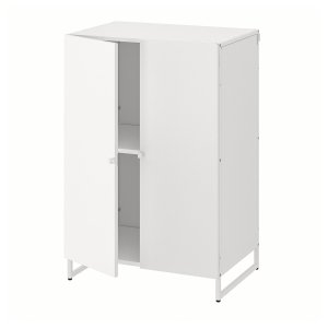 Shelbrite, Shelving unit with doors, in/outdoor/white, 61x44x90 cm