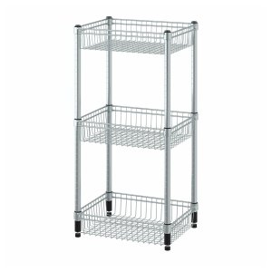 Basketsteel, Shelving unit with 3 baskets, galvanised, 46x36x94 cm