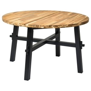 Acacia Round, Dining table, acacia/black, 120 cm