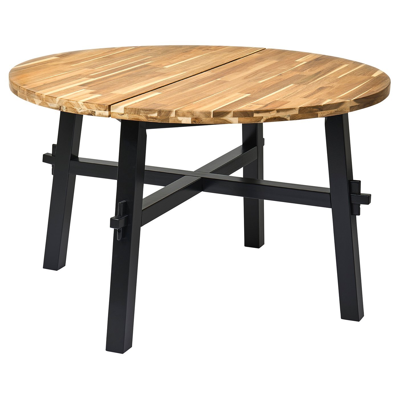 Acacia Round, Dining table, acacia/black, 120 cm